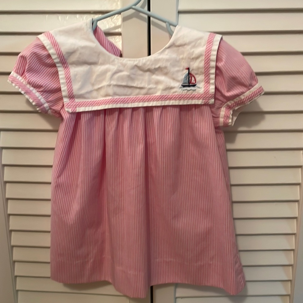 Fantaisie Kids sailboat pink stripe dress 2T